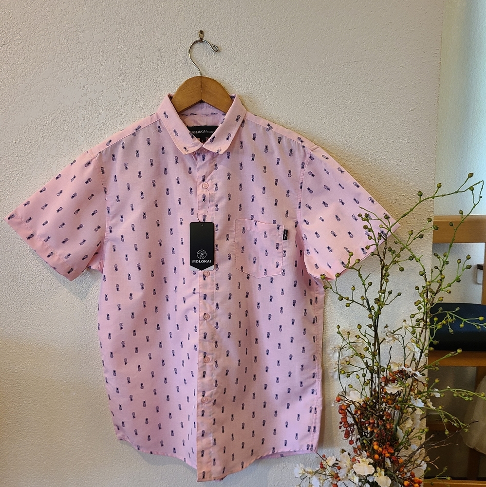 Molokai Pink Collared Shirt Large